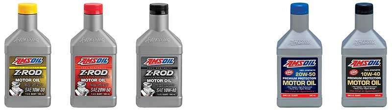 5 AMSOIL quart bottles. The full line of Classic & Vintage Car Motor Oil